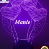 Hearts Shape 3d Personalised Smart App Control Night Light 2 Hearts Shape 3d Personalised Smart App Control Night Light