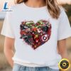 Marvel Avengers Heart Group Shot Valentine T Shirt t shirt