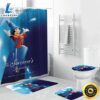 Mickey Fantasia Poster 3 4PCS Shower Curtain Non Slip Toilet Lid Cover Bath Mat Bathroom Set Fans Gifts
