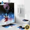 Mickey Fantasia Poster 5 4PCS Shower Curtain Non Slip Toilet Lid Cover Bath Mat Bathroom Set Fans Gifts