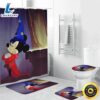 Mickey Fantasia Poster 7 4PCS Shower Curtain Non Slip Toilet Lid Cover Bath Mat Bathroom Set Fans Gifts