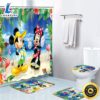 Mickey Mouse Bathroom Set Shower Curtain Non Slip Bath Mat Toilet Lid Cover 4pcs