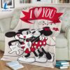 Mickey and Minnie Mouse Fan Gift Valentine's Day Mickey and Minnie Gift I Love You Comfy Sofa Throw Blanket Gift