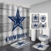 NFL 4pcs Sports Shower Curtain Set American Football Grey Helmet Texas Star 3 NFL 4pcs Sports Shower Curtain Set American Football Grey Helmet Texas Star