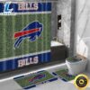 NFL Buffalo Bills 4pc Bathroom Set Shower Curtain Non Slip Rugs Toilet Lid Cover Mat