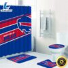 NFL Buffalo Bills Shower Curtain Non Slip Bath Mat Toilet Lid Cover Rug Bathroom Sets 3d