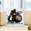NFL Captain America Thor Spider Man Hawkeye Avengers Endgame Football Miami Dolphins Square Pillow