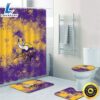 NFL Color Minnesota Vikings Bath Rugs Set 4pcs Shower Curtain Non Slip Toilet Lid Cover