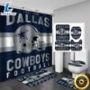 NFL Dallas Cowboys 4pcs Bathroom Rugs Shower Curtain Bath Mat Toilet Lid Cover 3 NFL Dallas Cowboys 4pcs Bathroom Rugs Shower Curtain Bath Mat Toilet Lid Cover
