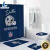 NFL Dallas Cowboys Bathroom Set Shower Curtains Non Slip Rugs Toilet Lid Cover Mats