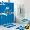 NFL Detroit Lions Non Slip Rugs Toilet Lid Cover Bath Mat Shower Curtain 4pcs