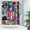 NFL Football Logo Teams On White Background Shower Curtain Waterproof Bathroom Sets