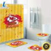 NFL Kansas City Chiefs 4pcs Rugs Set Bath Mat Shower Curtain Toilet Lid Cover Gift New 3 NFL Kansas City Chiefs 4pcs Rugs Set Bath Mat Shower Curtain Toilet Lid Cover Gift New