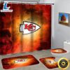 NFL Kansas City Chiefs Bathroom Set Shower Curtain Non-Slip Rug Toilet Lid Cover Mat 3 NFL Kansas City Chiefs Bathroom Set Shower Curtain Non Slip Rug Toilet Lid Cover Mat
