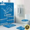 NFL Logo Detroit Lions Non-Slip Rugs Toilet Lid Cover Bath Mat Shower Curtain 4pcs Sets 3 NFL Logo Detroit Lions Non Slip Rugs Toilet Lid Cover Bath Mat Shower Curtain 4pcs Sets