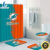 NFL Logo Miami Dolphins Non-Slip Rugs Toilet Lid Cover Bath Mat Shower Curtain 4pcs Sets 2 NFL Logo Miami Dolphins Non Slip Rugs Toilet Lid Cover Bath Mat Shower Curtain 4pcs Sets
