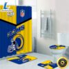 NFL Los Angeles Rams Shower Curtain Non Slip Bath Mat Rug Toilet Lid Cover 4pcs