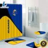 NFL Los Angeles Rams Shower Curtain Non Slip Bath Mat Rug Toilet Lid Cover 4pcs Set 3d