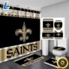 NFL New Orleans Saints Bathroom Set Shower Curtain Non Slip Rug Toilet Lid Cover Mat