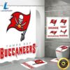 NFL Tampa Bay Buccaneers 4pcs Bathroom Rugs Shower Curtain Bath Mats Toilet Covers 3 NFL Tampa Bay Buccaneers 4pcs Bathroom Rugs Shower Curtain Bath Mats Toilet Covers