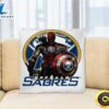 NHL Captain America Thor Spider Man Hawkeye Avengers Endgame Hockey Buffalo Sabres Square Pillow 2 NHL Captain America Thor Spider Man Hawkeye Avengers Endgame Hockey Buffalo Sabres Square Pillow