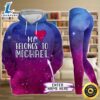Personalized My Heart Belongs To Valentine Pink Blue Galaxy Legging Hoodie Custom Valentine Legging Hoodie