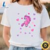 Pink Unicorn With Pink And Purple Hearts T-shirt 2 Pink Unicorn With Pink And Purple Hearts T shirt Tshirt