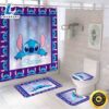 Stitch Set Shower Curtain Bath Mat Toilet Lid Cover 3 Stitch Set Shower Curtain Bath Mat Toilet Lid Cover
