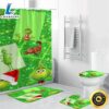 The Grinch Christmas Grinch Green 1 Shower Curtain Non Slip Toilet Lid Cover Bath Mat Bathroom Set Fans Gifts