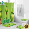 The Grinch Christmas Grinch Green 3 Shower Curtain Non Slip Toilet Lid Cover Bath Mat Bathroom Set Fans Gifts