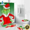The Grinch Christmas Grinch Green 4 Shower Curtain Non Slip Toilet Lid Cover Bath Mat Bathroom Set Fans Gifts