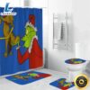 The Grinch Christmas Grinch Max 9 Shower Curtain Non Slip Toilet Lid Cover Bath Mat Bathroom Set Fans Gifts