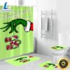 The Grinch Christmas Ho Ho No 1 Shower Curtain Non Slip Toilet Lid Cover Bath Mat Bathroom Set Fans Gifts