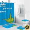 The Grinch Christmas Merry Xmas 1 Shower Curtain Non Slip Toilet Lid Cover Bath Mat Bathroom Set Fans Gifts