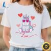 Unicorn Love Hearts Sweet Valentines Lovers Gift T Shirt Tee