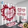 Valentines Day Shower Curtain Heart Romantic Red Love Heart Dots Shower Curtain For Girl Woman 2 Valentines Day Shower Curtain Heart Romantic Red Love Heart Dots Shower Curtain For Girl Woman