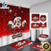 Xmas Mickey Minnie Mouse Bathroom Set Shower Curtain Bath Mat Toilet Lid Cover 3 Xmas Mickey Minnie Mouse Bathroom Set Shower Curtain Bath Mat Toilet Lid Cover