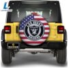 NFL Las Vegas Raiders Spare Tire Covers Custom US Flag Style 2 NFL Las Vegas Raiders Spare Tire Covers Custom US Flag Style