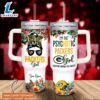 Custom Name Im The Psychotic Packers Girl Flower Pattern 40oz Stainless Steel Tumbler with Handle and Straw Lid