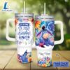 Custom Name Its Fine Im Fine Eeyore Colorful Flower Pattern 40oz Stainless Steel Tumbler with Handle and Straw Lid