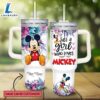 Custom Name Just A Girl Loves Mickey Mouse Flower Pattern 40oz Tumbler with Handle and Straw Lid 2 Custom Name Just A Girl Loves Mickey Mouse Flower Pattern 40oz Tumbler with Handle and Straw Lid