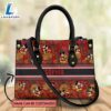 Custom Name Mickey Mouse Flower Fabric Pattern Premium Leather Handbag 2 Custom Name Mickey Mouse Flower Fabric Pattern Premium Leather Handbag