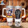 Custom Name Mickey Mouse Halloween Costume Its Spooky Season 40oz Stainless Steel Tumbler with Handle and Straw Lid