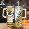 Custom Name Packers Pattern 40oz Stainless Steel Tumbler with Handle and Straw Lid 2 Custom Name Packers Pattern 40oz Stainless Steel Tumbler with Handle and Straw Lid