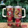 Custom Name SF 49ers Color Blocks 40oz Stainless Steel Tumbler with Handle and Straw Lid 2 Custom Name SF 49ers Color Blocks 40oz Stainless Steel Tumbler with Handle and Straw Lid