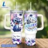 Custom Name Stitch Girl Its All Messy 40oz Stainless Steel Tumbler with Handle and Straw Lid