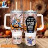 Custom Name Stitch Halloween Costume Its Spooky Season 40oz Stainless Steel Tumbler with Handle and Straw Lid