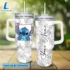 Custom Name Stitch Sketch Flower Pattern White 40oz Stainless Steel Tumbler with Handle and Straw Lid 3 Custom Name Stitch Sketch Flower Pattern White 40oz Stainless Steel Tumbler with Handle and Straw Lid