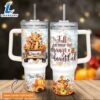 Custom Name Tigger Happy Fall Pumpkin Flower Pattern 40oz Tumbler with Handle and Straw Lid