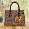 Custom Name Tigger Pattern Brown Leather Premium Leather Handbag